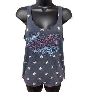 Women's Reckless Kelly Blue Star Tank Top - Size Medium